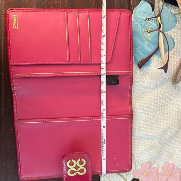 Coach Red-pink Wallet/check book - Picture 8 of 9